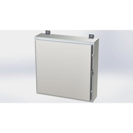 Saginaw Control & Engineering Padlockable Hasp Electrical Enclosures, 24 in H, 6 in D, 24 in W, NEMA 4X, 304 Stainless Steel SCE-24H2406SSLP